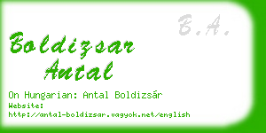 boldizsar antal business card